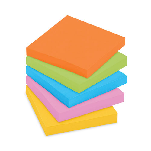 Image of Post-it® Notes Super Sticky Pads in Energy Boost Collection Colors, 3" x 3", 90 Sheets/Pad, 12 Pads/Pack
