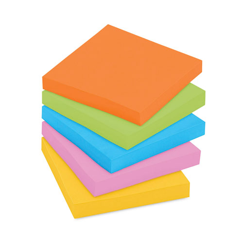 Image of Post-it® Notes Super Sticky Pads in Energy Boost Collection Colors, 3" x 3", 90 Sheets/Pad, 24 Pads/Pack