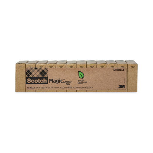 Image of Scotch® Magic Greener Tape, 1" Core, 0.75" X 75 Ft, Clear, 12/pack