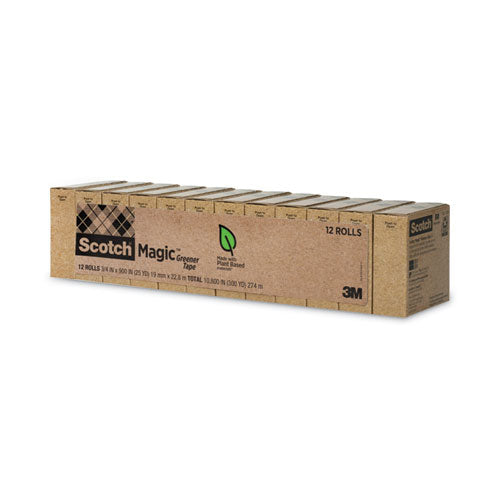 Image of Scotch® Magic Greener Tape, 1" Core, 0.75" X 75 Ft, Clear, 12/pack