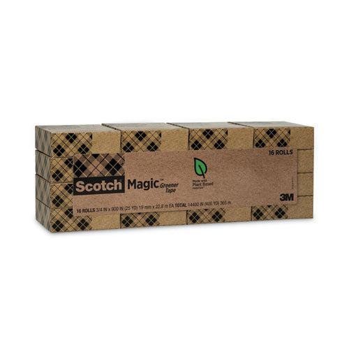 Image of Scotch® Magic Greener Tape, 1" Core, 0.75" X 75 Ft, Clear, 16/pack
