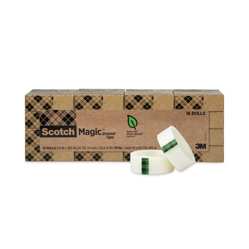 Image of Scotch® Magic Greener Tape, 1" Core, 0.75" X 75 Ft, Clear, 16/pack