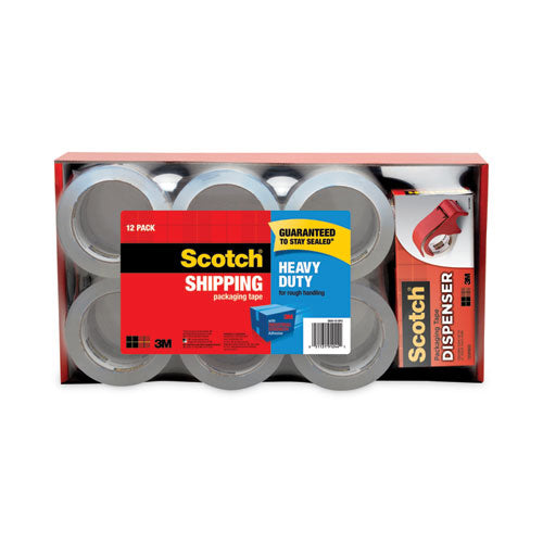 Image of Scotch® 3850 Heavy-Duty Packaging Tape With Dp300 Dispenser, 3" Core, 1.88" X 54.6 Yds, Clear, 12/pack