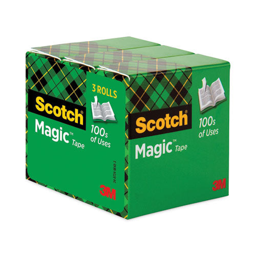 Image of Scotch® Magic Tape Refill, 3" Core, 1" X 72 Yds, Clear, 3/pack