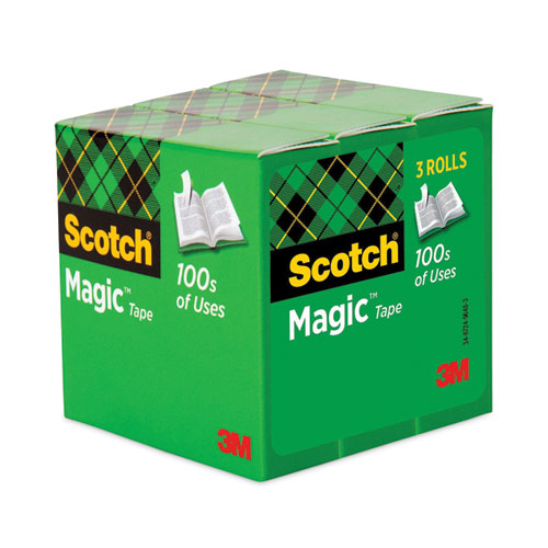 Image of Scotch® Magic Tape Refill, 3" Core, 1" X 72 Yds, Clear, 3/pack