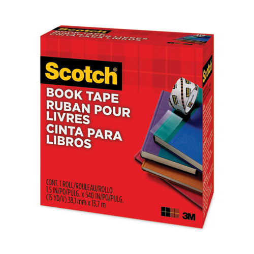 Image of Scotch® Book Tape, 3" Core, 1.5" X 15 Yds, Clear