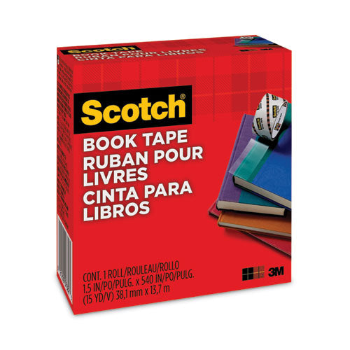 Image of Scotch® Book Tape, 3" Core, 1.5" X 15 Yds, Clear