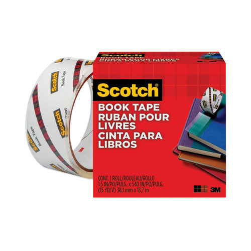 Image of Scotch® Book Tape, 3" Core, 1.5" X 15 Yds, Clear