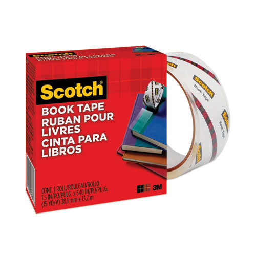 Image of Scotch® Book Tape, 3" Core, 1.5" X 15 Yds, Clear