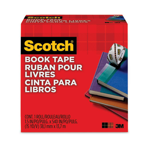 Image of Scotch® Book Tape, 3" Core, 1.5" X 15 Yds, Clear