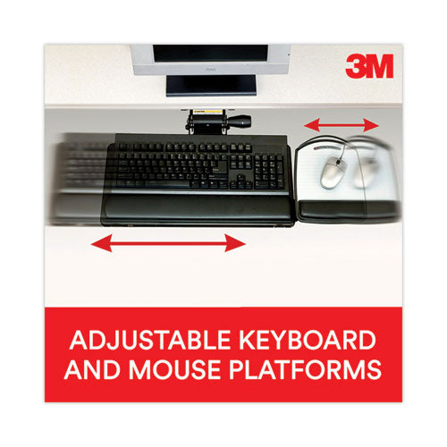 Image of 3M Knob Adjust Keyboard Tray With Highly Adjustable Platform, Black