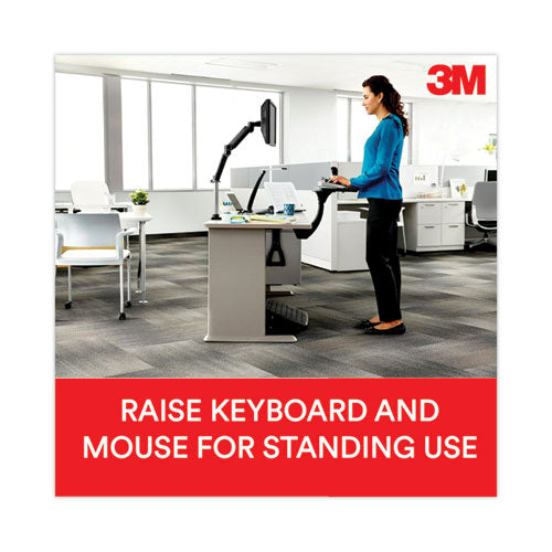 Image of 3M Sit/stand Easy Adjust Keyboard Tray, Highly Adjustable Platform,, Black