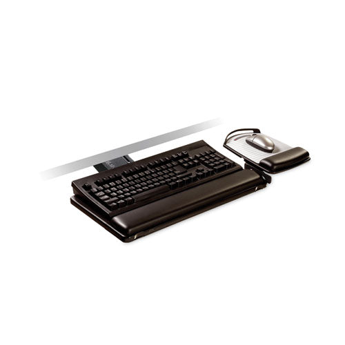 Image of 3M Sit/stand Easy Adjust Keyboard Tray, Highly Adjustable Platform,, Black