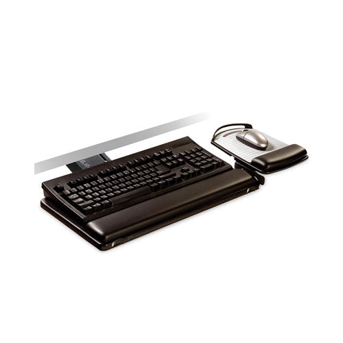 Image of 3M Sit/stand Easy Adjust Keyboard Tray, Highly Adjustable Platform,, Black