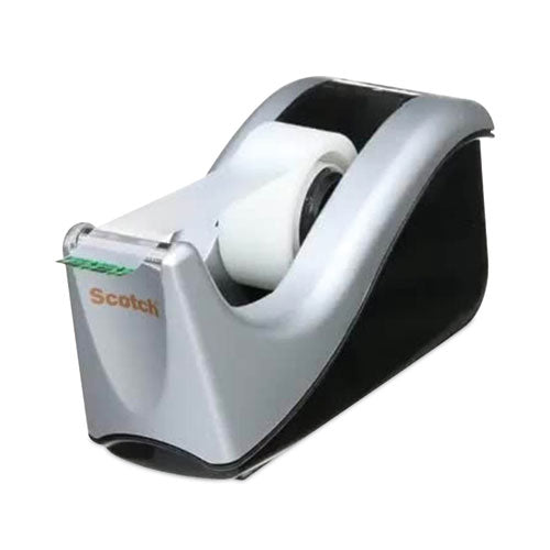 Image of Scotch® Value Desktop Tape Dispenser, Attached 1" Core, Black/silver
