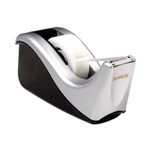 Image of Scotch® Value Desktop Tape Dispenser, Attached 1" Core, Black/silver