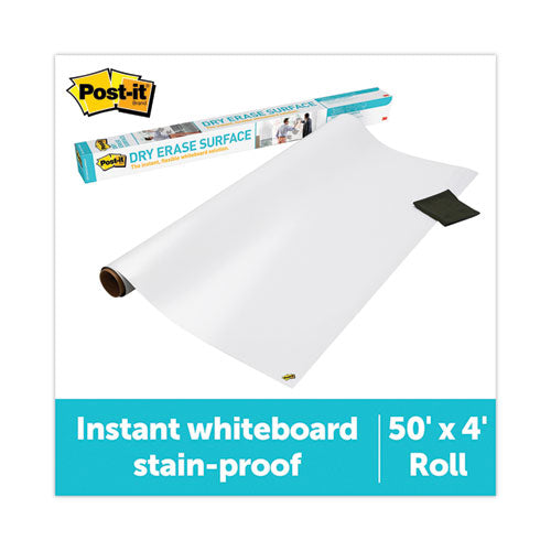 Image of Post-it® Dry Erase Surface, Laminate Film, 50 ft x 7 mil x 48", White