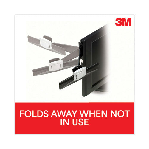 Image of 3M Swing Arm Copyholder, Adhesive Monitor Mount, 30 Sheet Capacity, Plastic, Black/silver Clip