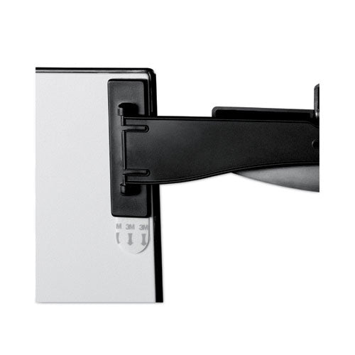Image of 3M Swing Arm Copyholder, Adhesive Monitor Mount, 30 Sheet Capacity, Plastic, Black/silver Clip