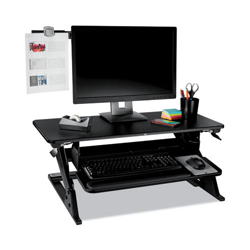 Image of 3M Swing Arm Copyholder, Adhesive Monitor Mount, 30 Sheet Capacity, Plastic, Black/silver Clip