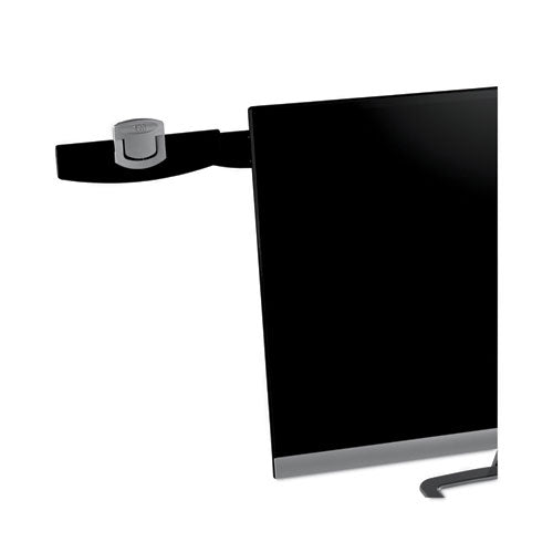 Image of 3M Swing Arm Copyholder, Adhesive Monitor Mount, 30 Sheet Capacity, Plastic, Black/silver Clip