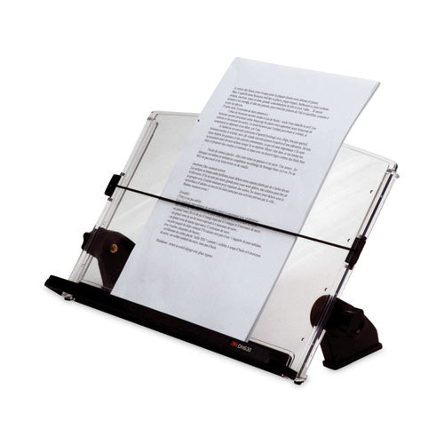 Image of 3M In-Line Adjustable Desktop Copyholder,150 Sheet Capacity, Plastic, Black/clear