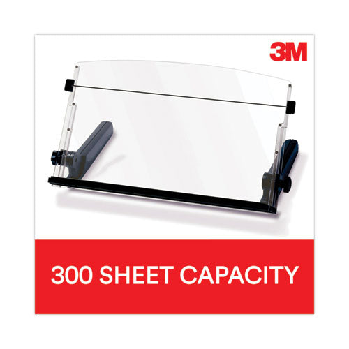 Image of 3M In-Line Freestanding Copyholder, 300 Sheet Capacity, Plastic, Black/clear