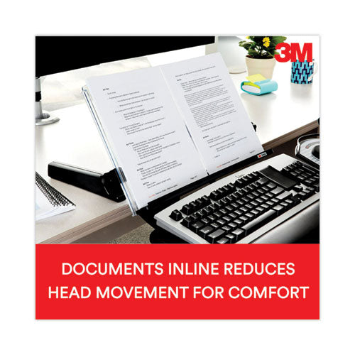 Image of 3M In-Line Freestanding Copyholder, 300 Sheet Capacity, Plastic, Black/clear