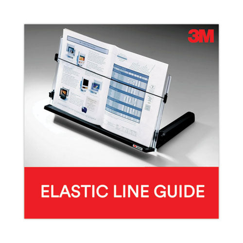Image of 3M In-Line Freestanding Copyholder, 300 Sheet Capacity, Plastic, Black/clear