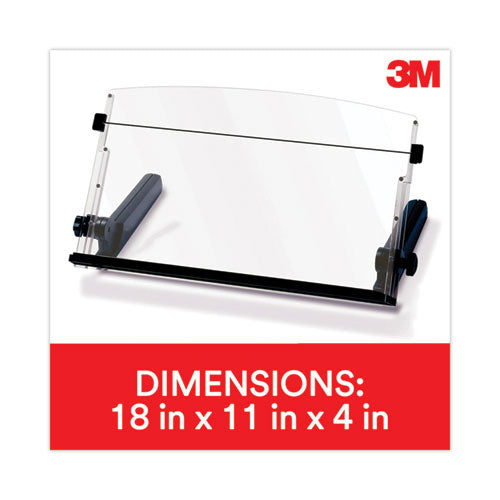 Image of 3M In-Line Freestanding Copyholder, 300 Sheet Capacity, Plastic, Black/clear