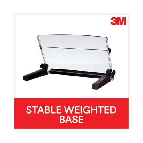 Image of 3M In-Line Freestanding Copyholder, 300 Sheet Capacity, Plastic, Black/clear