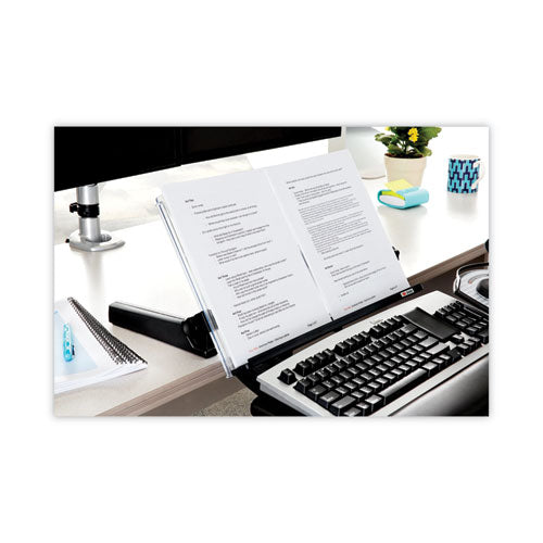 Image of 3M In-Line Freestanding Copyholder, 300 Sheet Capacity, Plastic, Black/clear