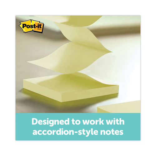 Image of Post-it® Pop-up Notes Clear Top Pop-up Note Dispenser, For 3 x 3 Pads, Black, Includes 50-Sheet Pad of Canary Yellow Pop-up Pad