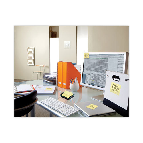 Image of Post-it® Pop-up Notes Clear Top Pop-up Note Dispenser, For 3 x 3 Pads, Black, Includes 50-Sheet Pad of Canary Yellow Pop-up Pad