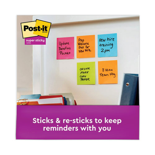 Image of Post-it® Dispenser Notes Super Sticky Pop-up 3 x 3 Note Refill, 3" x 3", Energy Boost Collection Colors, 90 Sheets/Pad, 6 Pads/Pack