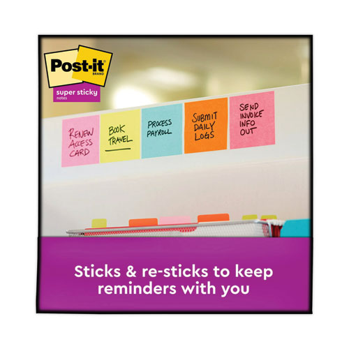 Image of Post-it® Dispenser Notes Super Sticky Pop-up 3 x 3 Note Refill, 3" x 3", Supernova Neons Collection Colors, 90 Sheets/Pad, 10 Pads/Pack