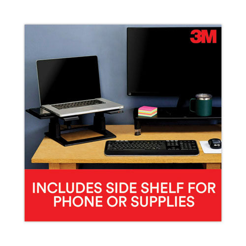 Image of 3M Adjustable Notebook Riser, 13" X 13" X 4" To 6", Black, Supports 20 Lbs