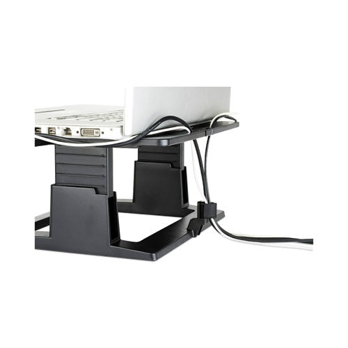 Image of 3M Adjustable Notebook Riser, 13" X 13" X 4" To 6", Black, Supports 20 Lbs