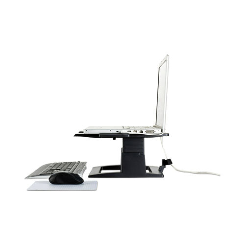 Image of 3M Adjustable Notebook Riser, 13" X 13" X 4" To 6", Black, Supports 20 Lbs