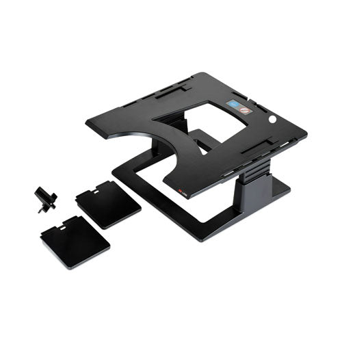 Image of 3M Adjustable Notebook Riser, 13" X 13" X 4" To 6", Black, Supports 20 Lbs