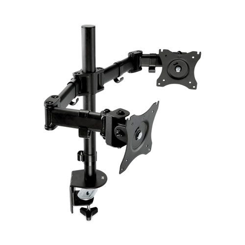 Image of 3M Dual Monitor Mount, For 27" Monitors, 360 Degree Rotation, +45 Degree/-45 Degree Tilt, 90 Degree Pan, Black, Supports 20 Lb