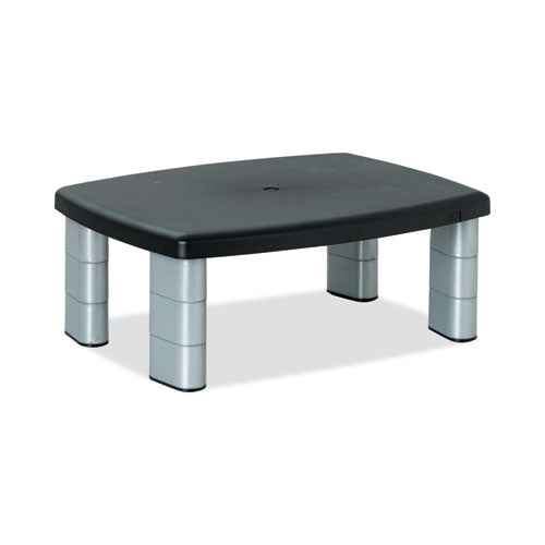Image of 3M Adjustable Height Monitor Stand, 15" X 12" X 2.63" To 5.78", Black/silver, Supports 80 Lbs