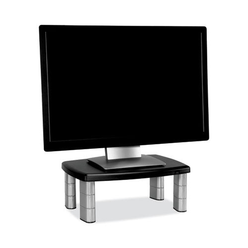 Image of 3M Adjustable Height Monitor Stand, 15" X 12" X 2.63" To 5.78", Black/silver, Supports 80 Lbs