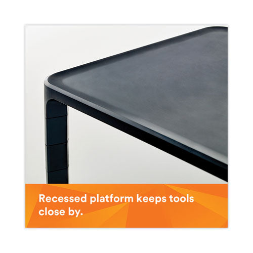 Image of 3M Adjustable Monitor Stand, 16" X 12" X 1.75" To 5.5", Black, Supports 20 Lbs