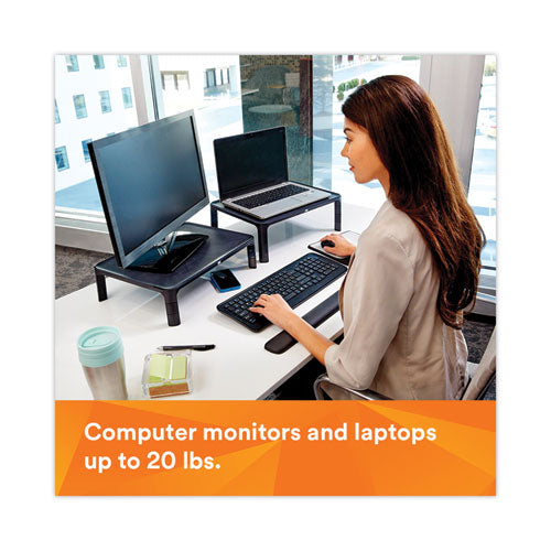 Image of 3M Adjustable Monitor Stand, 16" X 12" X 1.75" To 5.5", Black, Supports 20 Lbs