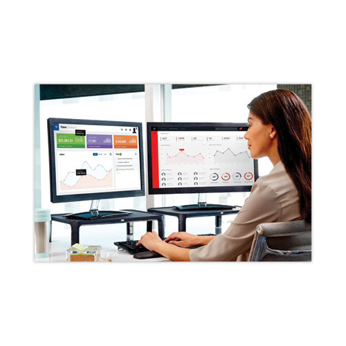 Image of 3M Adjustable Monitor Stand, 16" X 12" X 1.75" To 5.5", Black, Supports 20 Lbs