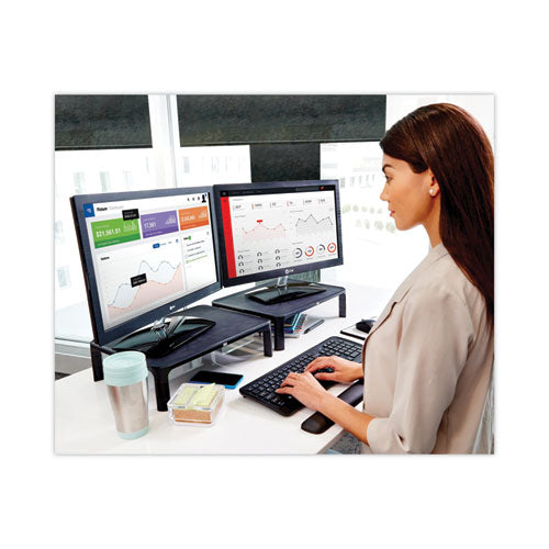 Image of 3M Adjustable Monitor Stand, 16" X 12" X 1.75" To 5.5", Black, Supports 20 Lbs