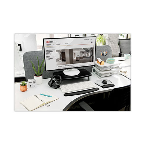 Image of 3M Extra-Wide Adjustable Monitor Stand, 20" X 12" X 1" To 5.78", Silver/black, Supports 40 Lbs