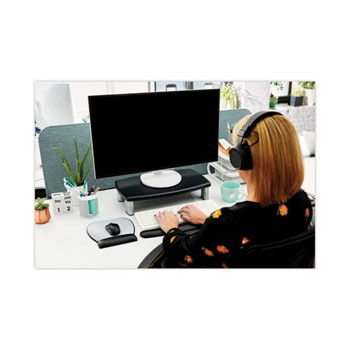 Image of 3M Extra-Wide Adjustable Monitor Stand, 20" X 12" X 1" To 5.78", Silver/black, Supports 40 Lbs