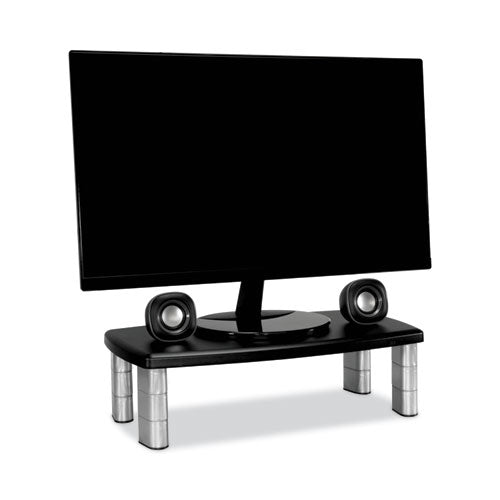 Image of 3M Extra-Wide Adjustable Monitor Stand, 20" X 12" X 1" To 5.78", Silver/black, Supports 40 Lbs